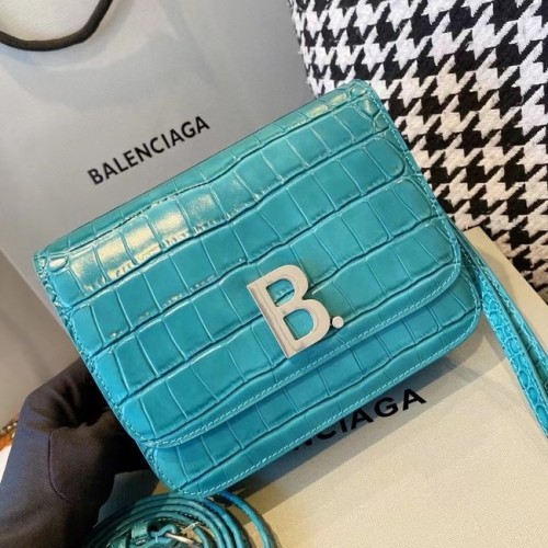 BurBerry Borsa a tracolla in pelle 80195 celeste