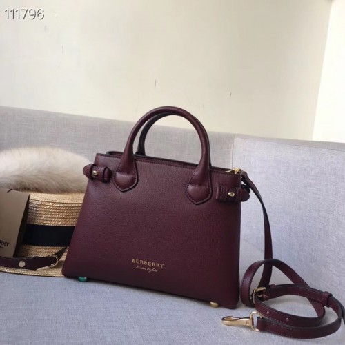 Borsa tote in pelle BurBerry 7461 Borgogna