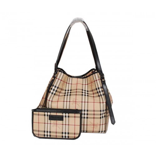 Borsa tote originale BurBerry Haymarket Check B8882 nera