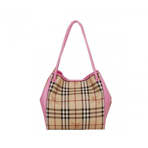 Borsa tote piccola BurBerry Haymarket check B5911 rosa
