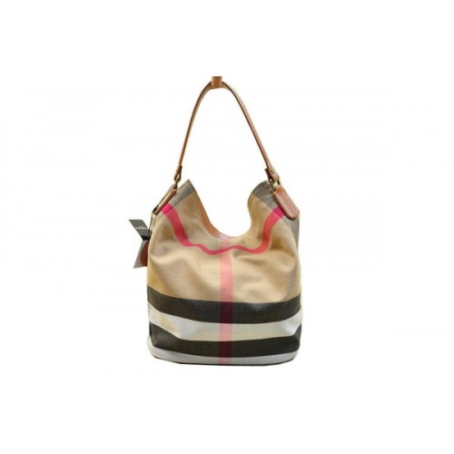 Burberry Borsa Hobo media Brit check B8931 Grano