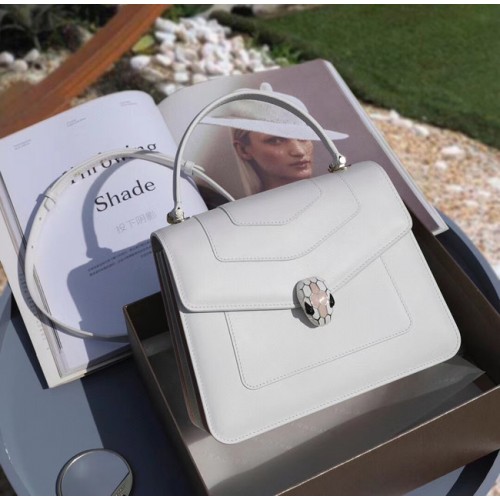 Bvlgari Serpenti Forever piccola borsa a tracolla in pelle 20286 bianca