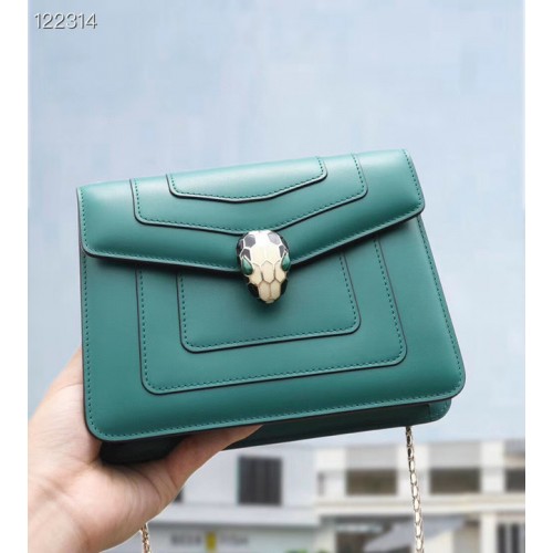 Bvlgari Serpenti Forever piccola borsa a tracolla in pelle 20291 Emerald