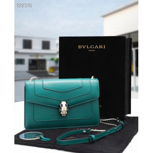 Borsa a tracolla piccola Bvlgari Serpenti Forever in pelle 28090 Emerald