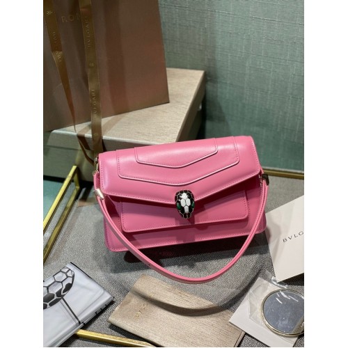 Borsa a tracolla piccola Bvlgari Serpenti Forever in pelle 292104 rosa