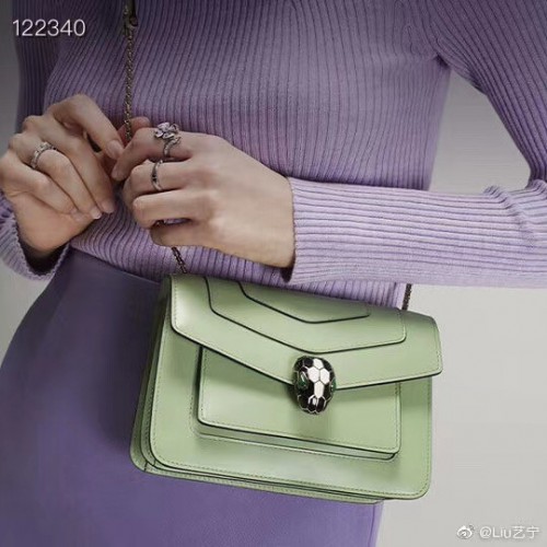 Borsa a tracolla piccola Bvlgari Serpenti Forever in pelle 29286 verde
