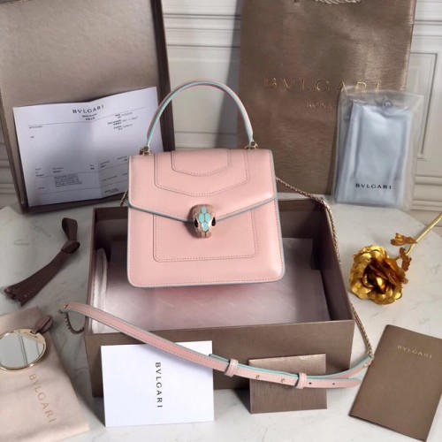 Bvlgari Serpenti Forever piccola borsa a tracolla in pelle 70736 Rosa