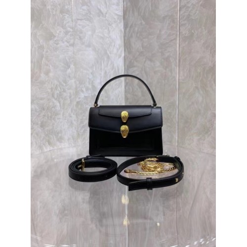 Borsa a tracolla piccola Bvlgari Serpenti Forever in pelle B210755 Nera