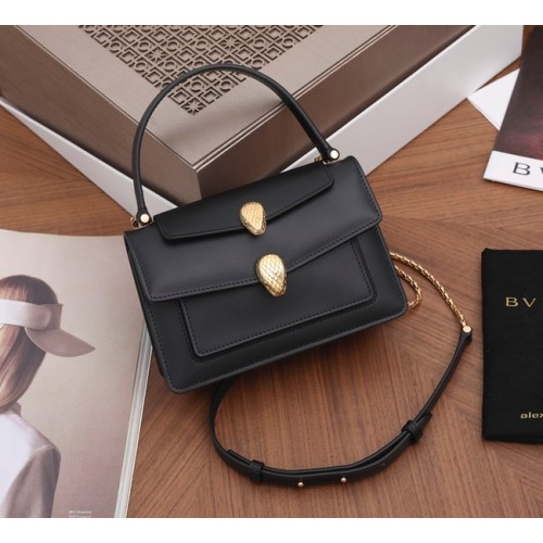 Borsa a tracolla piccola Bvlgari Serpenti Forever in pelle B21076 nera