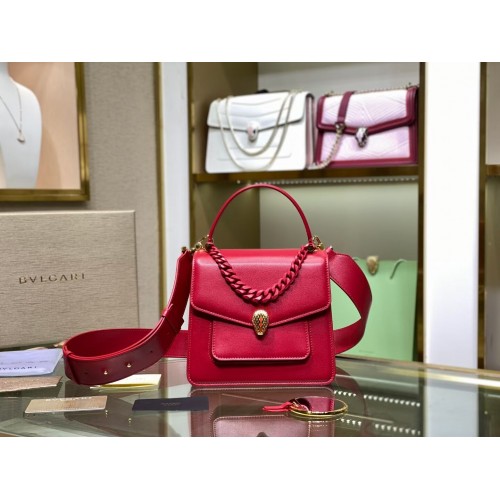 Borsa a tracolla piccola Bvlgari Serpenti Forever in pelle B210763 rosa