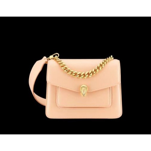 Borsa a tracolla piccola Bvlgari Serpenti Forever in pelle B210875 rosa chiaro