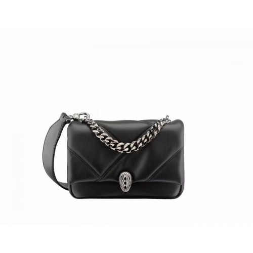 Borsa a tracolla piccola Bvlgari Serpenti Forever in pelle B219068 nera