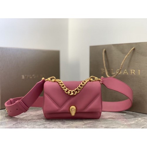 Borsa a tracolla piccola Bvlgari Serpenti Forever in pelle B219068 rosa