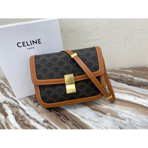 CELINE BORSA TRIOMPHE GRANDE PELLE DI VITELLO 88007 Marrone