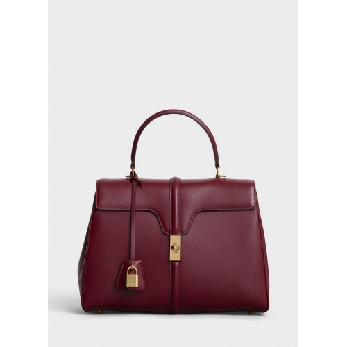 BORSA CELINE MEDIUM 16 IN VITELLO SATINATO 187373 BORDEAUX CHIARO