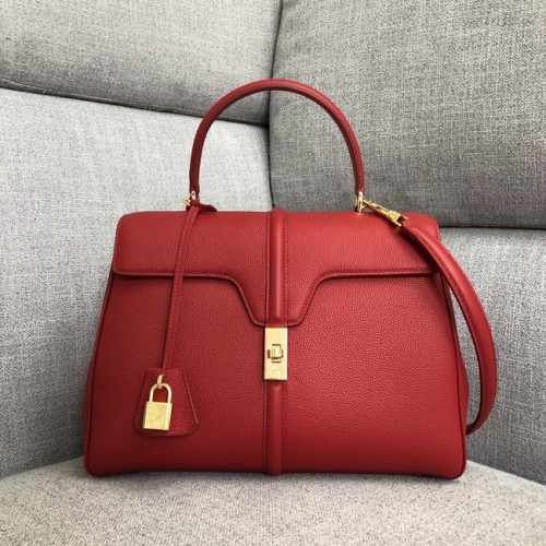 BORSA CELINE MEDIUM 16 IN VITELLO SATINATO 187373 rosso
