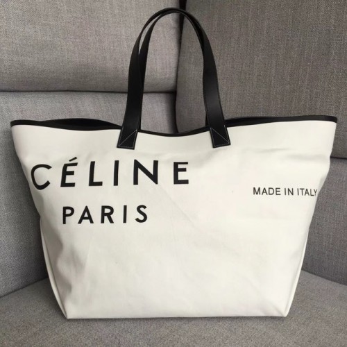 CELINE MEDIUM MADE IN TOTE IN TESSUTO 83180 BIANCO NERO