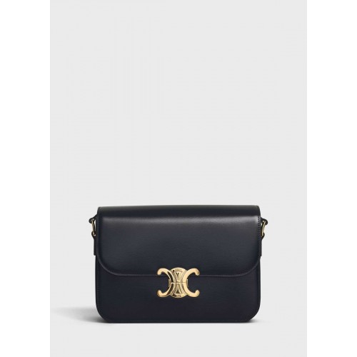 BORSA CELINE TRIOMPHE MEDIA IN VITELLO LUCIDO CL87363 NERO