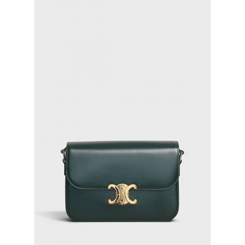 BORSA CELINE TRIOMPHE MEDIA IN VITELLO LUCIDO CL87363 VERDE