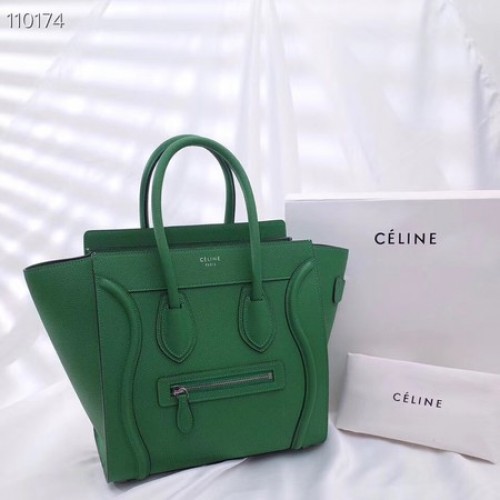 BORSA A MANO CELINE MICRO LUGGAGE IN PELLE DI AGNELLO LAMINATA 167793-4