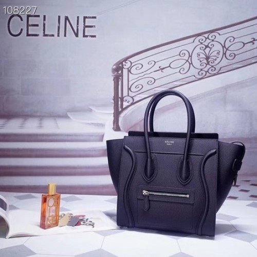 BORSA A MANO CELINE MICRO LUGGAGE IN PELLE DI AGNELLO LAMINATA 167793-7