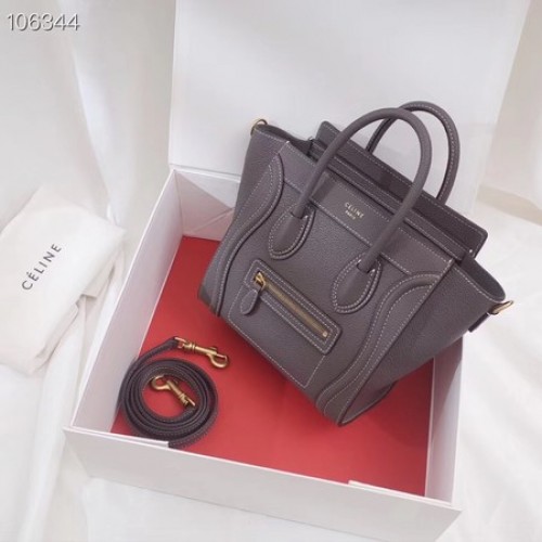 BORSA DA VIAGGIO CELINE NANO IN PELLE DI AGNELLO LAMINATA 189244-14