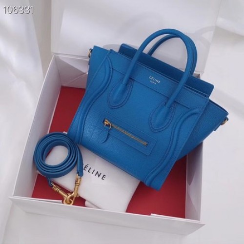 BORSA DA VIAGGIO CELINE NANO IN PELLE DI AGNELLO LAMINATA 189244-17