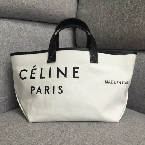 CELINE PICCOLA MADE IN TOTE IN TESSUTO 83181 BIANCO NERO