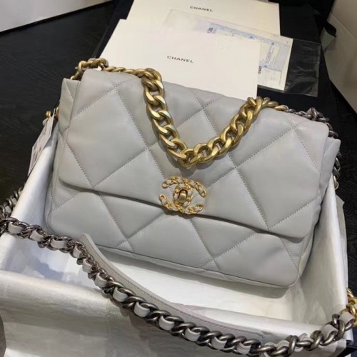 Borsa con patta CHANEL 19 AS1160 AS1161 AS1162 Grigio chiaro