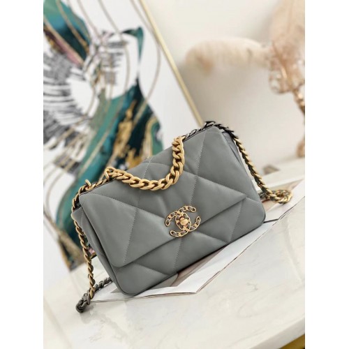 Borsa con patta CHANEL 19 AS1160 AS1161 AS1162 grigio