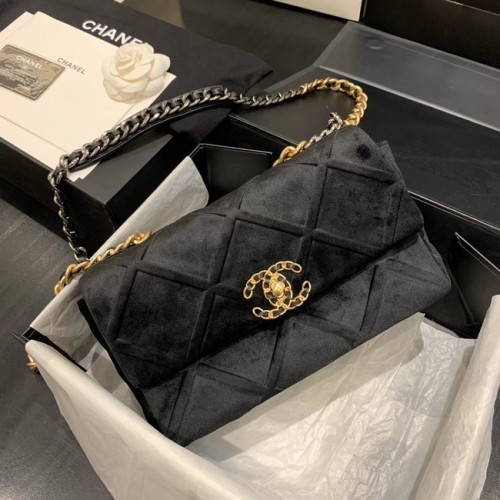 Borsa con patta CHANEL 19 AS1160 nera