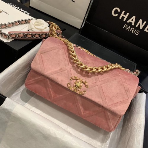 Borsa con patta CHANEL 19 AS1160 rosa