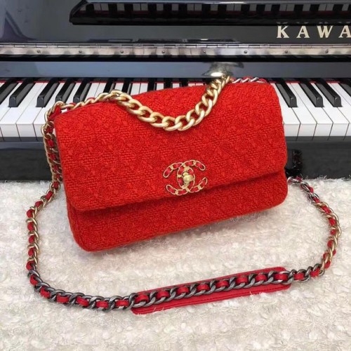 Borsa con patta CHANEL 19 AS1160 rossa