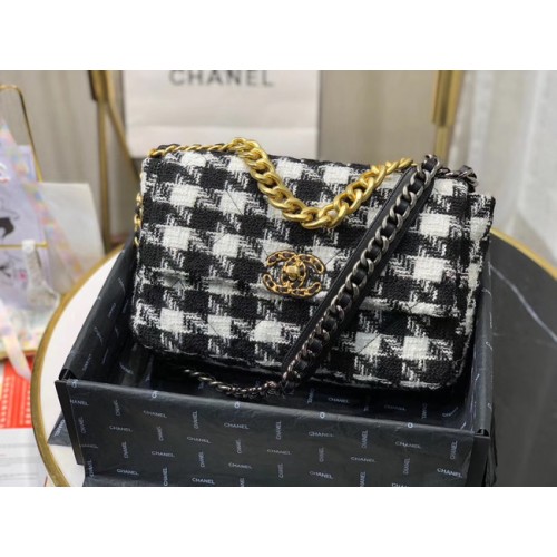 Borsa CHANEL 19 con patta AS1161 Bianco e nero