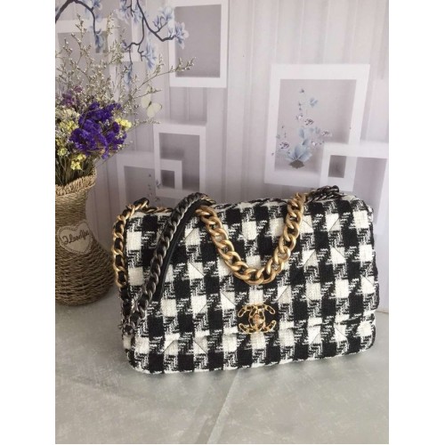 Borsa CHANEL 19 con patta AS1162 nera e bianca