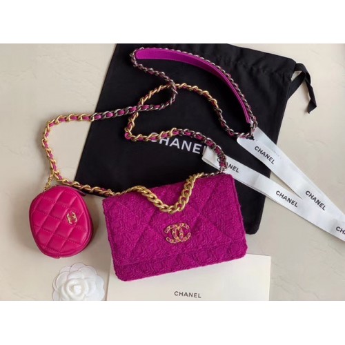 Borsa CHANEL 19 con patta WOC 33817 Lavanda
