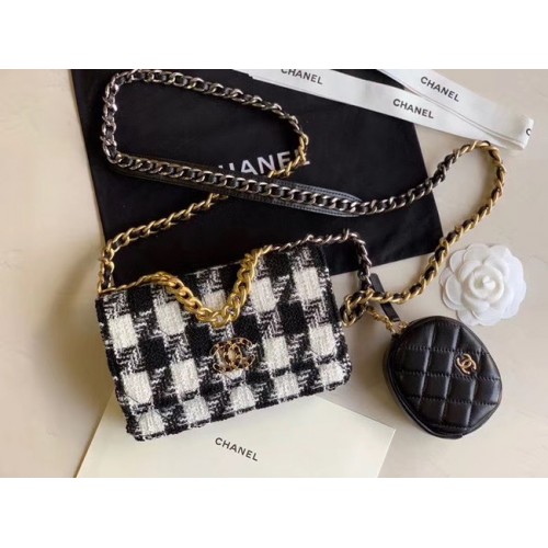 Borsa CHANEL 19 con patta WOC 33817 nero&bianca