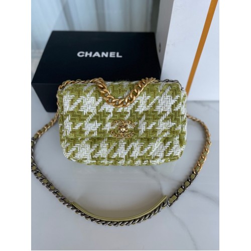 BORSA A MANO CHANEL 19 GRANDE AS1160 Verde Ecru