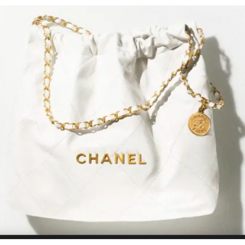 BORSA CHANEL 22 PICCOLA AS3260 metallo bianco&oro