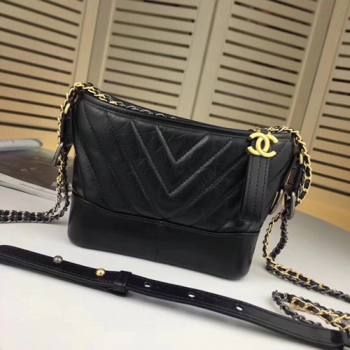 CHANEL GABRIELLE Borsa hobo originale in pelle A93841 nera