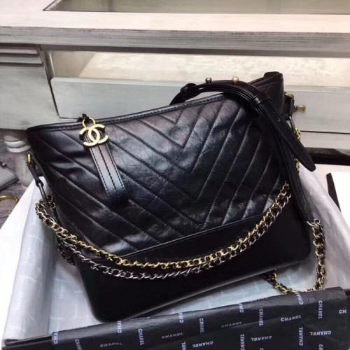 CHANEL GABRIELLE Borsa hobo originale in pelle A93842 nera