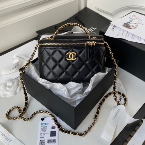 BORSA A MANO CHANEL Metallo tonalità oro AP2805 nera