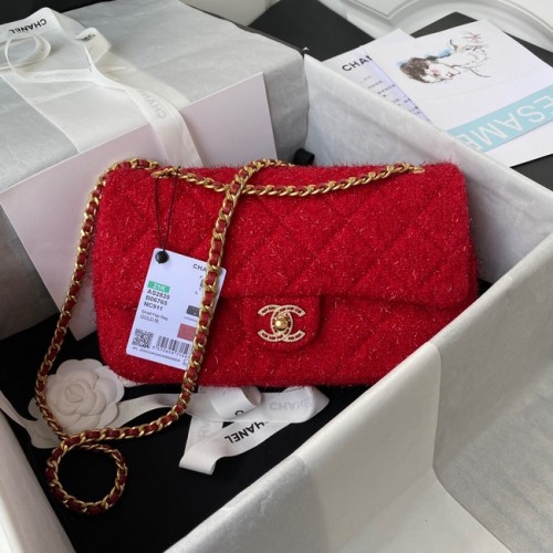 BORSA CHANEL MEDIA CON PATTA AS2820 rosso