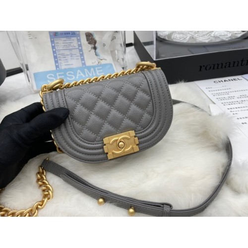 BORSA MESSENGER CHANEL MINI RAGAZZO AS3351 grigio