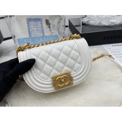 BORSA MESSENGER CHANEL MINI RAGAZZO AS3351 bianca