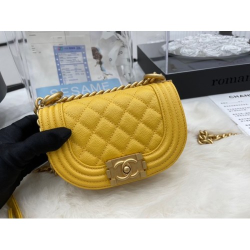 BORSA CHANEL MESSENGER MINI RAGAZZO AS3351 gialla