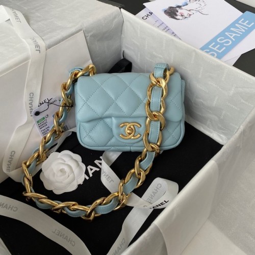BORSA CHANEL MINI FLAP AS3213 celeste