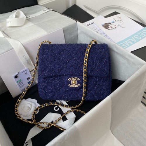 BORSA PICCOLA CON PATTA CHANEL AS2819 blu