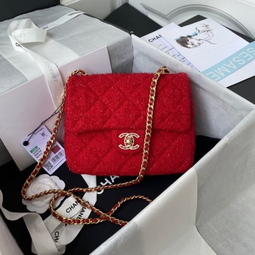 BORSA PICCOLA CON PATTA CHANEL AS2819 rosso