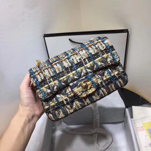 CHANEL Pelle di vitello tweed -Tone Gold-Tone Metal AS1116 oro